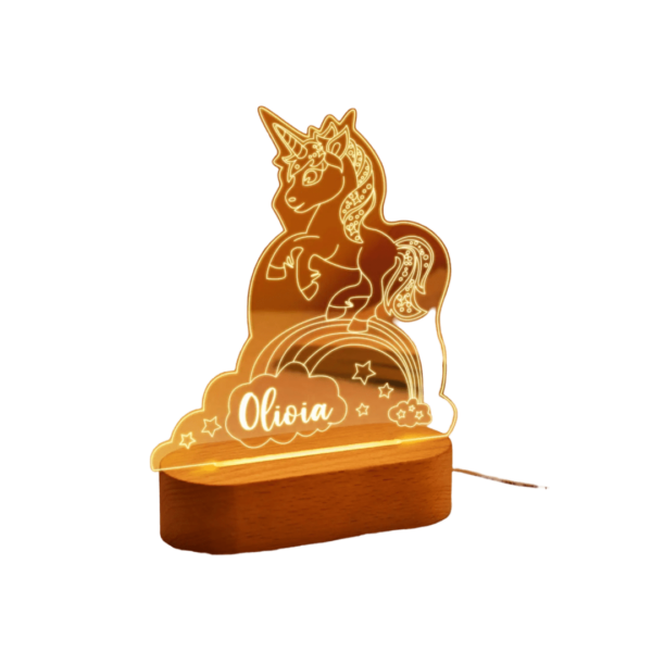 Veilleuse Licorne LED Acrylique Personnalisable